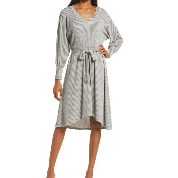 Fraiche by J Dresses & Skirts - Fraiche by J Ribbed Tie Waist High-Low Sweater Dress Women’s Size Small Lined